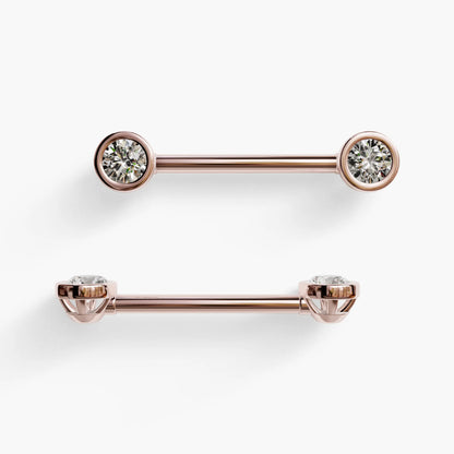 Bezel Diamond Nipple Barbell