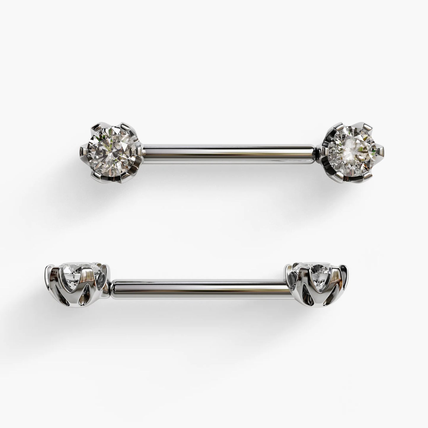 Orchid Nipple Barbell White Gold