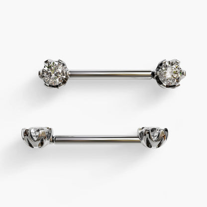 Orchid Nipple Barbell White Gold