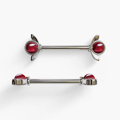 Rouge Bloom Nipple Barbell White Gold