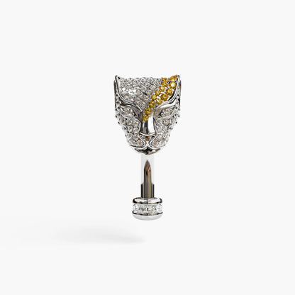 Sauvage Marked Floating Belly Ring White Gold