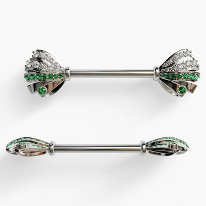 Put a Bow on It Nipple Barbell White Gold