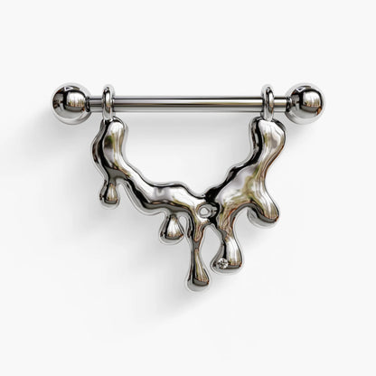 Burn For Me Nipple Barbell White Gold