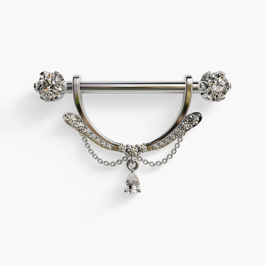 Muse Nipple Barbell White Gold