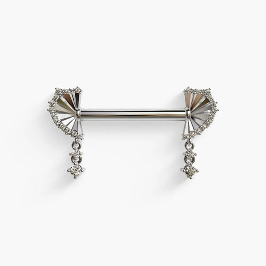 Interlude Nipple Barbell White Gold