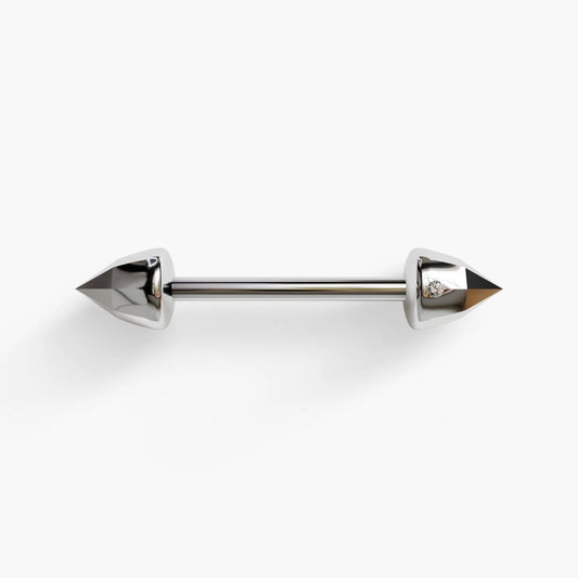 Sauvage Claw Nipple Barbell White Gold