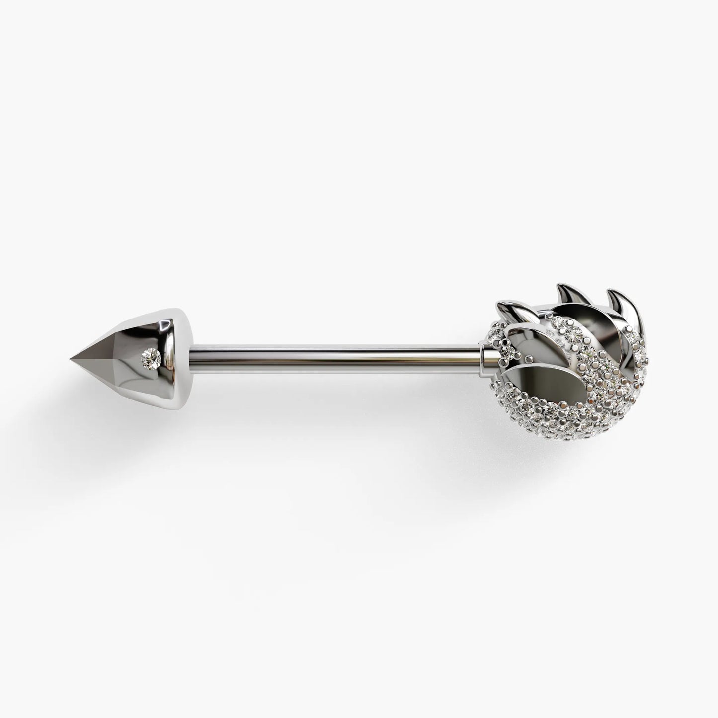 Sauvage Paw Nipple Barbell White Gold
