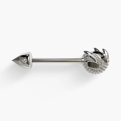 Sauvage Paw Diamond Nipple Barbell White Gold