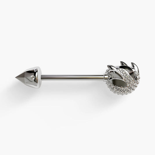 Sauvage Paw Nipple Barbell White Gold