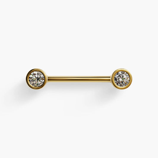 Bezel Diamond Nipple Barbell
