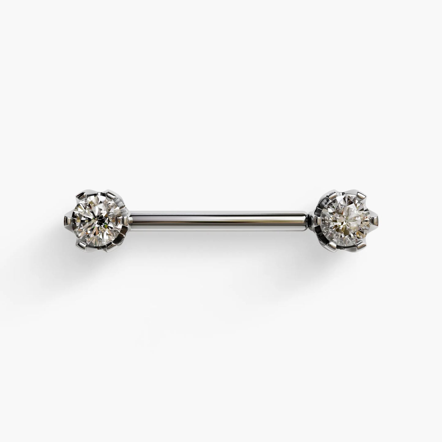 Orchid Nipple Barbell White Gold