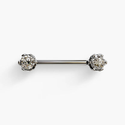 Orchid Nipple Barbell White Gold
