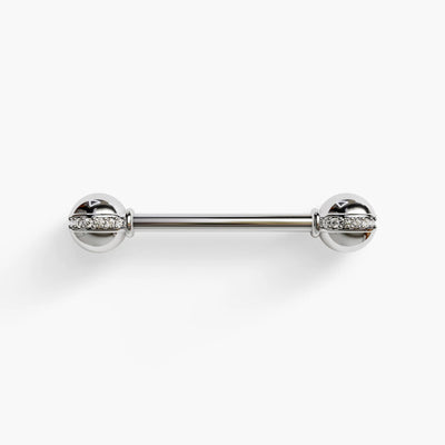 Classic, But Better Diamond Nipple Barbell White Gold