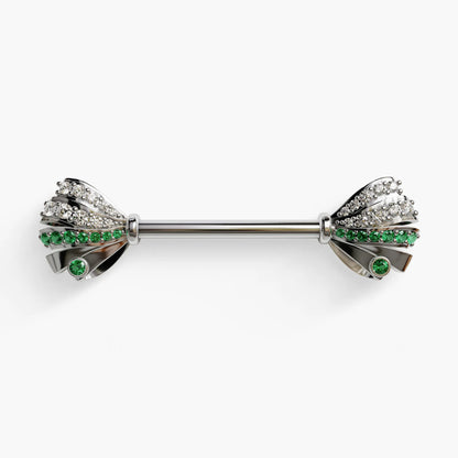 Put a Bow on It Nipple Barbell White Gold