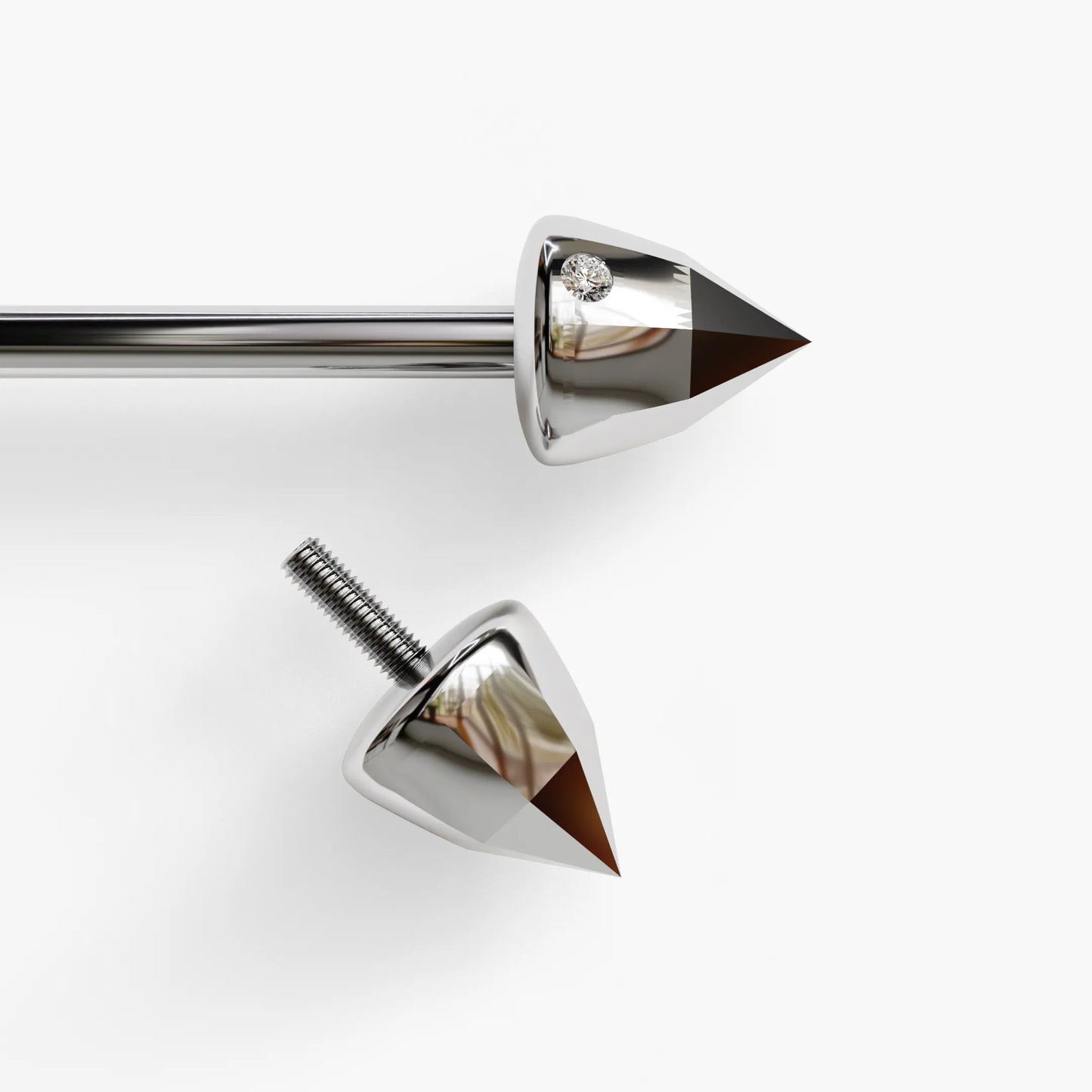 Sauvage Claw Nipple Barbell White Gold