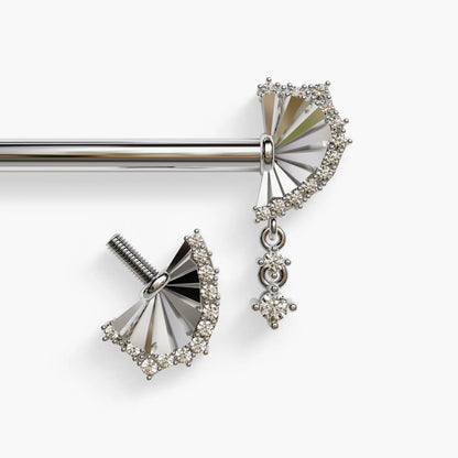 Interlude Nipple Barbell White Gold