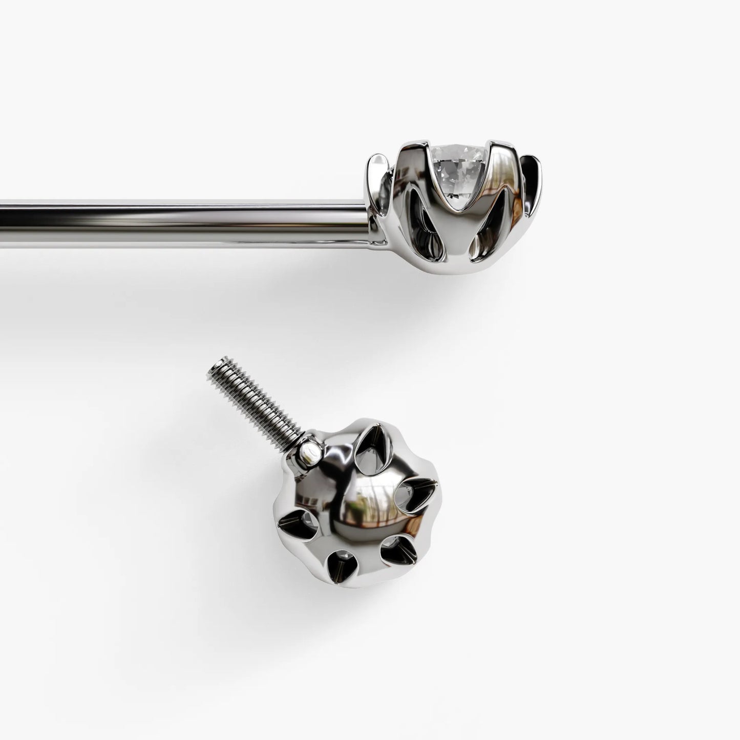 Orchid Nipple Barbell White Gold