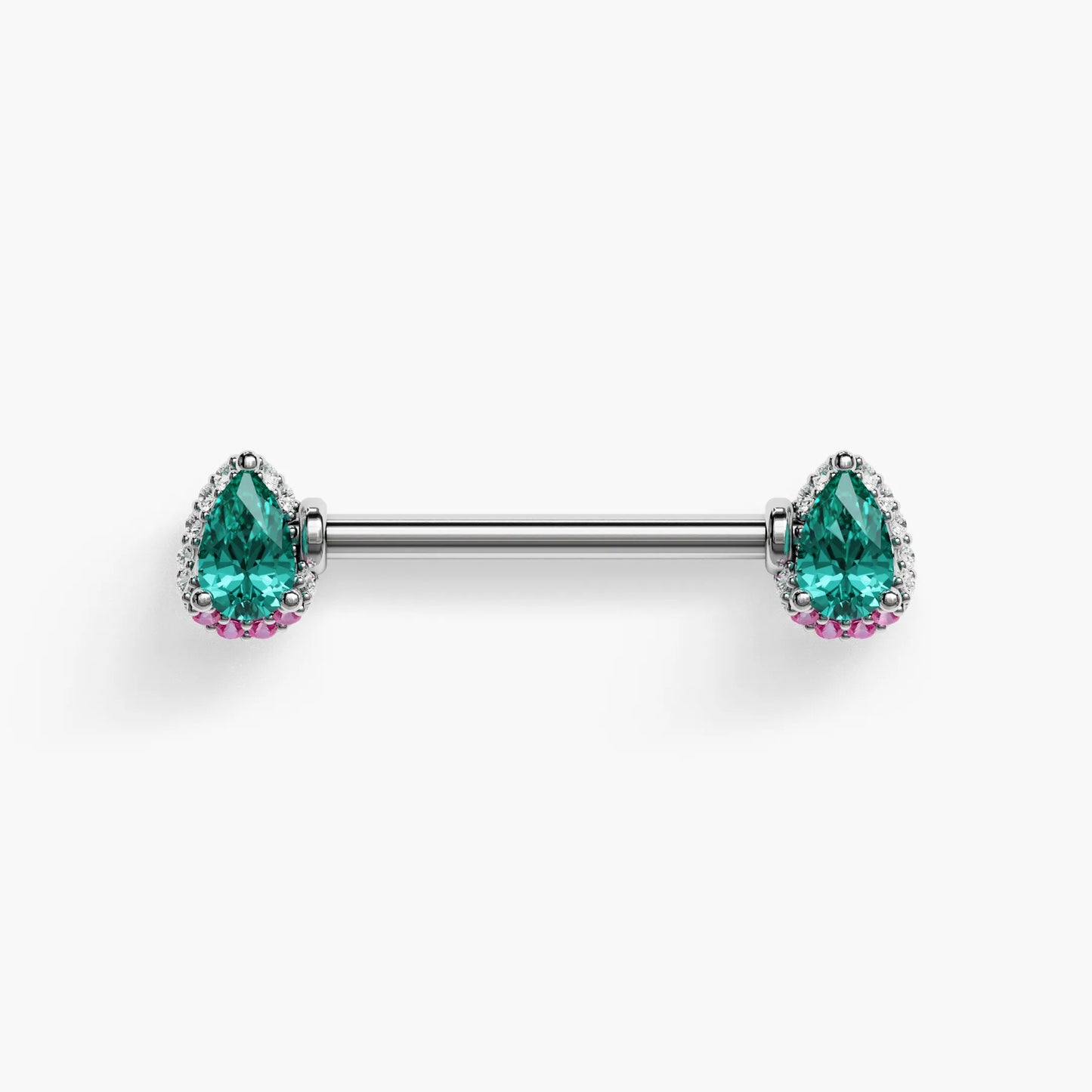 La Femme Siren Blush Nipple Barbell White Gold