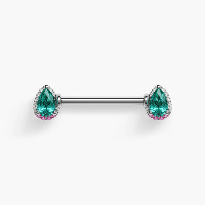 La Femme Siren Blush Nipple Barbell White Gold