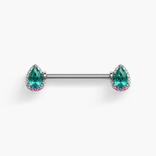 La Femme Siren Blush Nipple Barbell White Gold