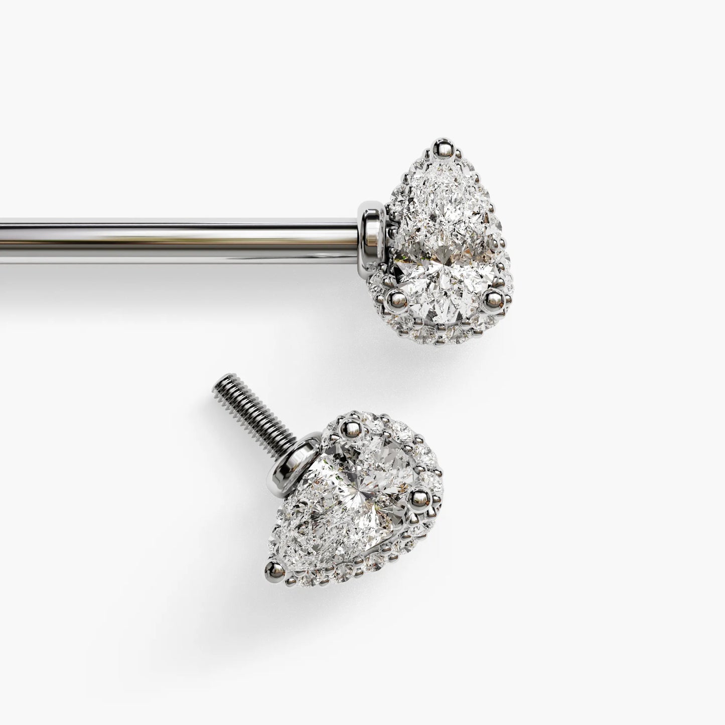 La Femme Diamond Nipple Barbell White Gold