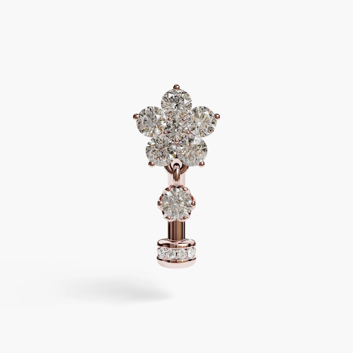 Sunflower Floating Moissanite Belly Ring