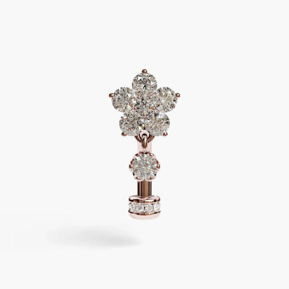 Sunflower Floating Moissanite Belly Ring