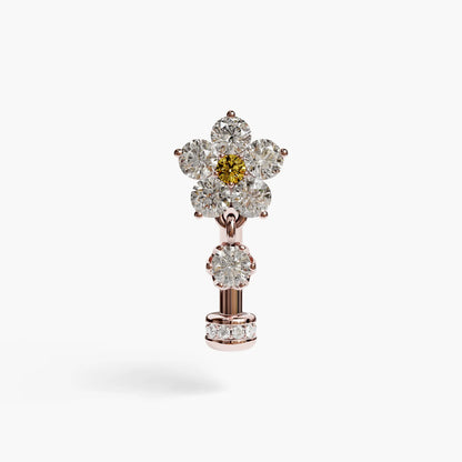 Sunflower Yellow Floating Moissanite Belly Ring