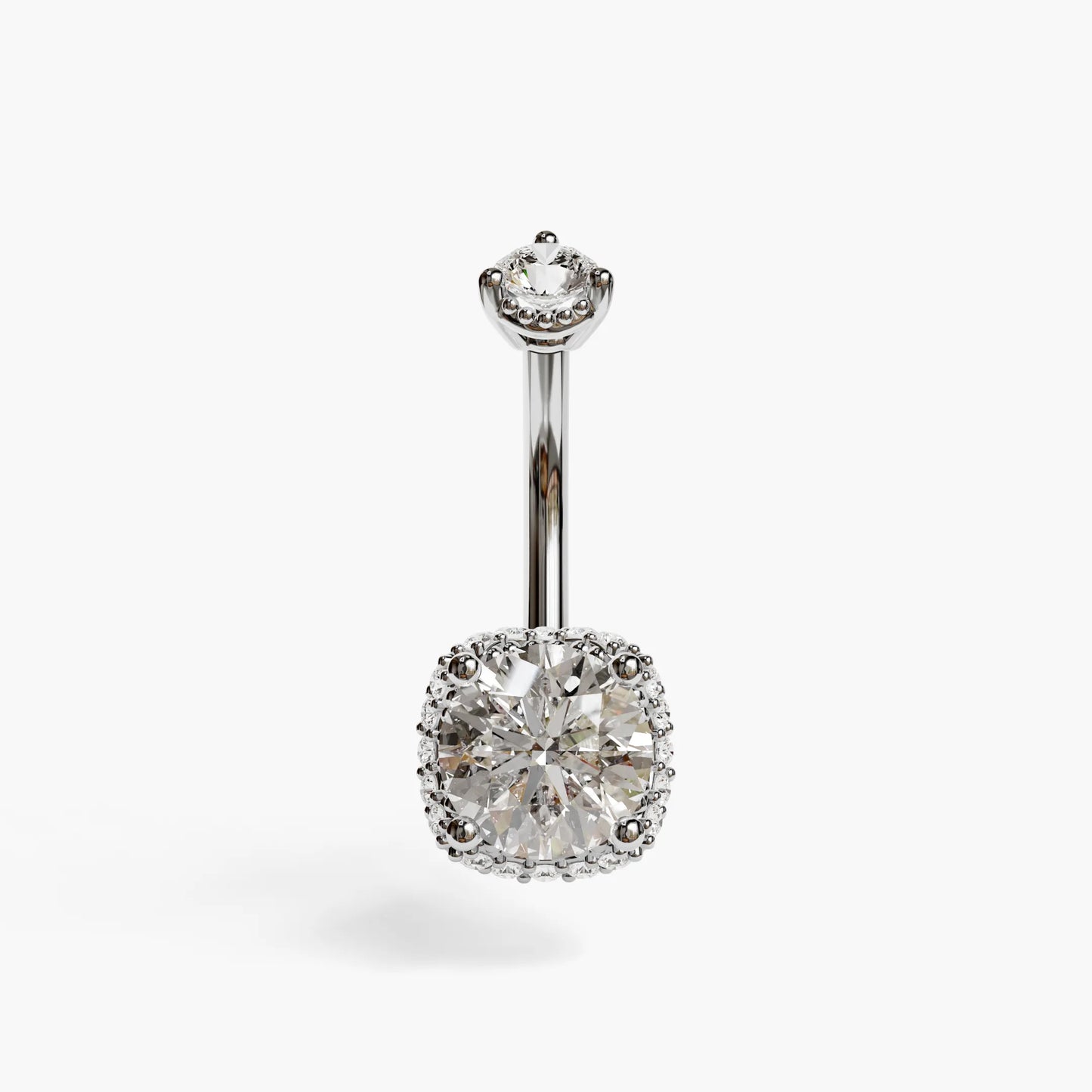La Femme Orb Pavé 1.5 ct. Diamond Belly Ring White Gold