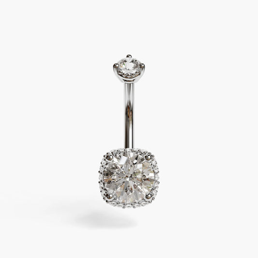 La Femme Orb Pavé 1.5 ct. Diamond Belly Ring White Gold