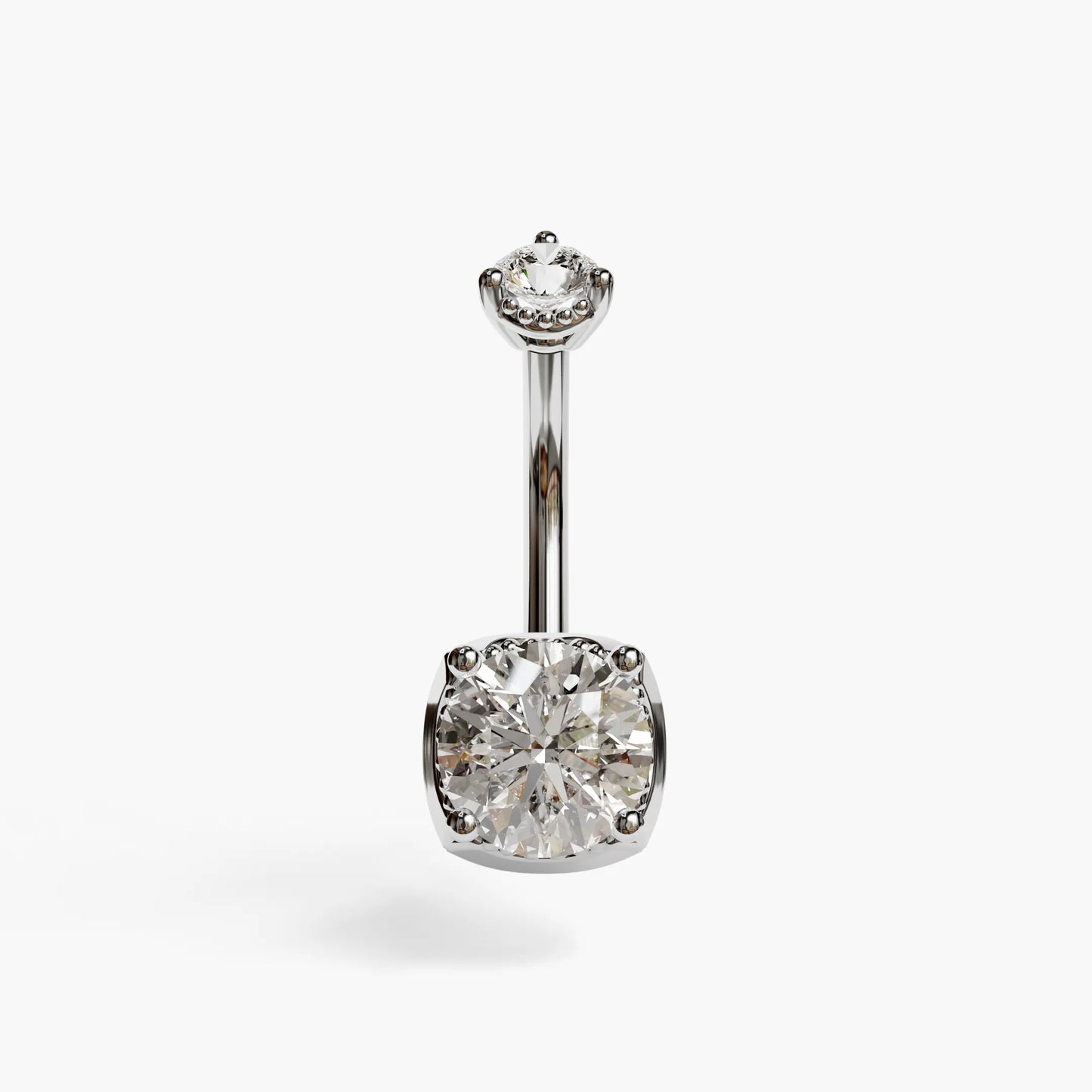 La Femme Orb 1.5 ct. Diamond Belly Ring White Gold