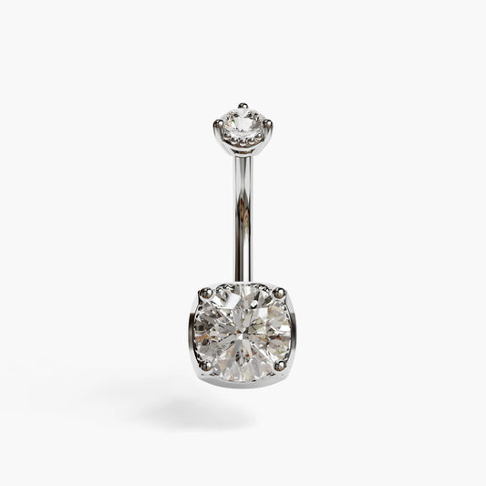 La Femme Orb 1.5 ct. Diamond Belly Ring White Gold