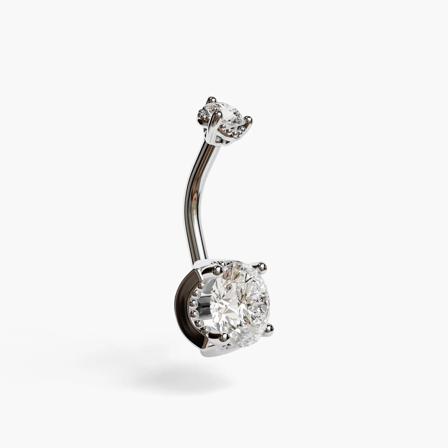 La Femme Orb 1.5 ct. Diamond Belly Ring White Gold