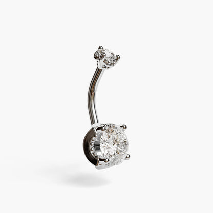 La Femme Orb 1.5 ct. Diamond Belly Ring White Gold