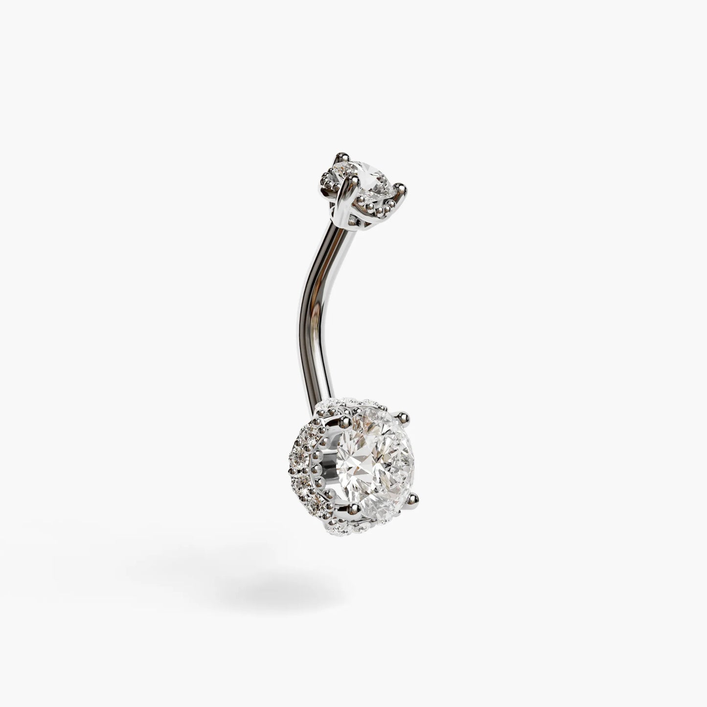La Femme Orb Pavé 1.1 ct. Diamond Belly Ring White Gold