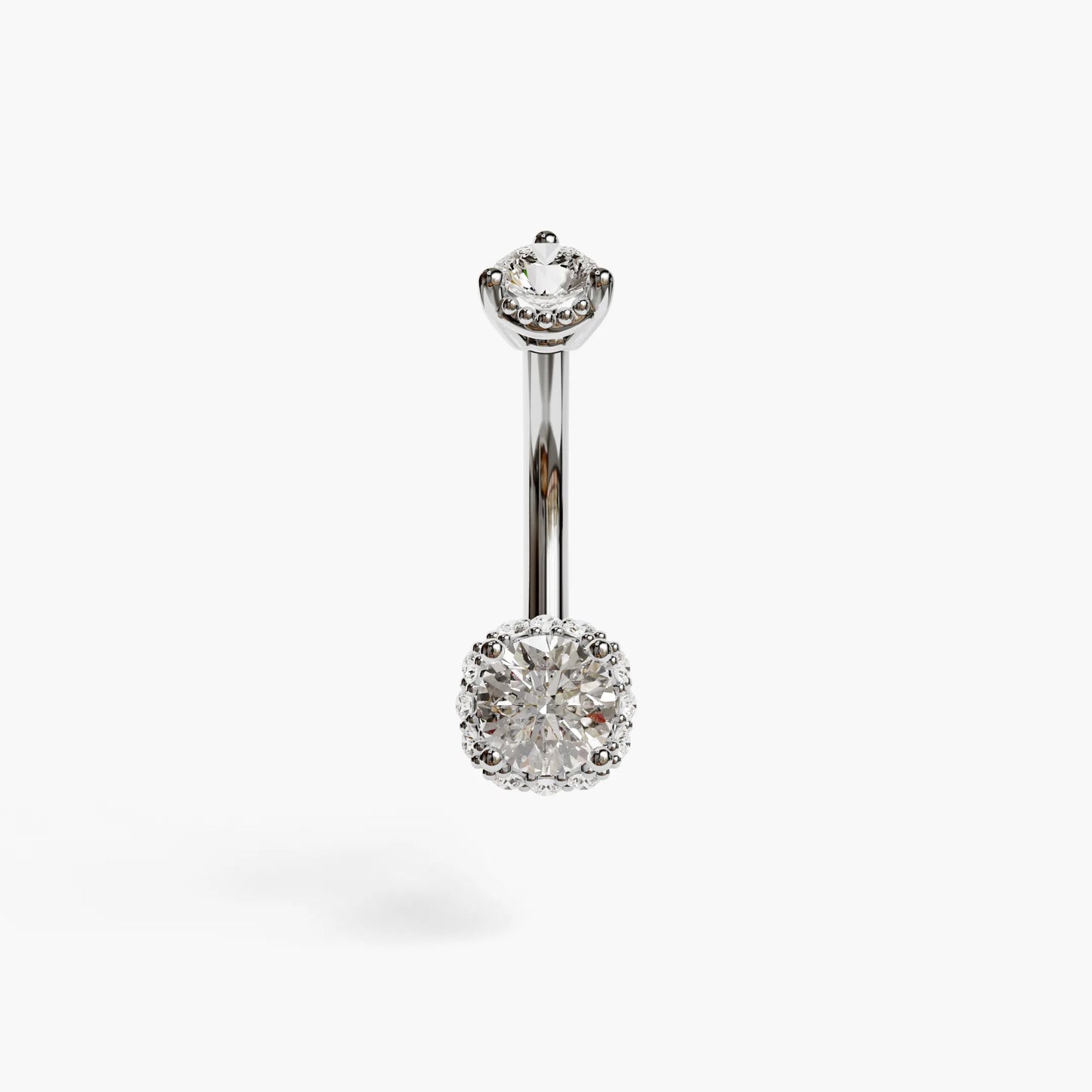 La Femme Orb Pave 0.8 ct. Diamond Belly Ring White Gold