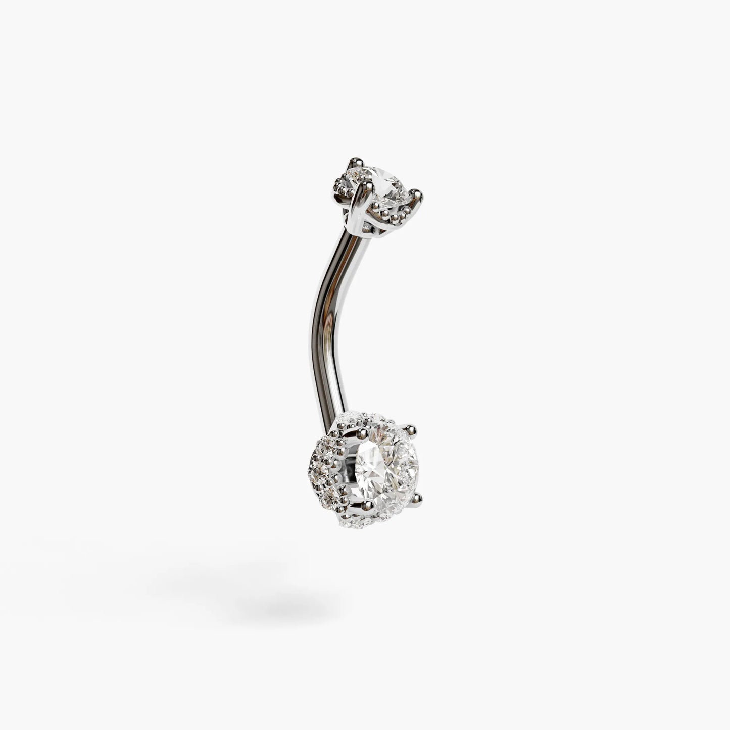 La Femme Orb Pave 0.8 ct. Diamond Belly Ring White Gold