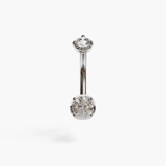 La Femme Orb 0.8ct. Diamond Belly Ring White Gold