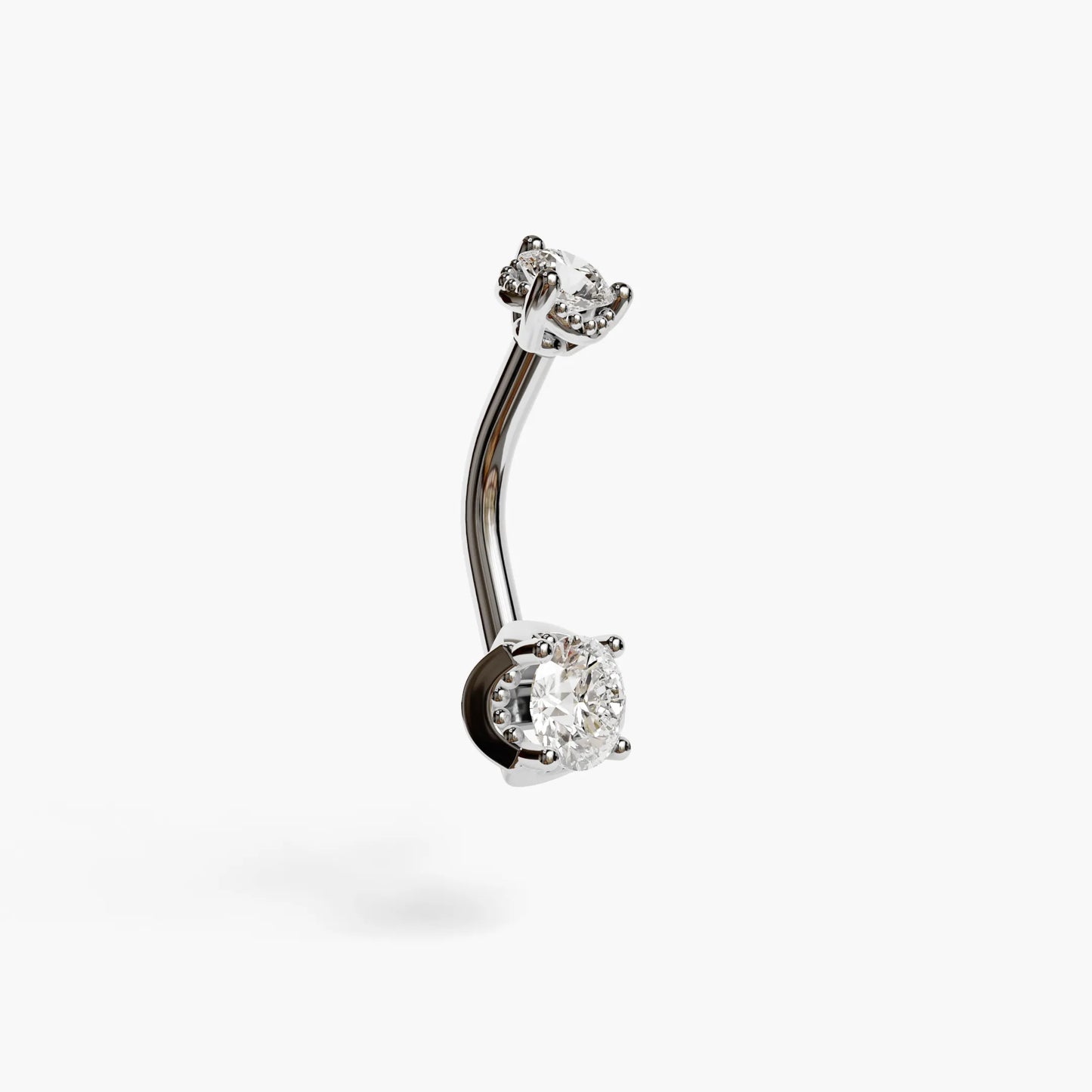 La Femme Orb 0.8ct. Diamond Belly Ring White Gold