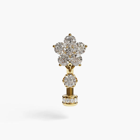 Sunflower Floating Moissanite Belly Ring