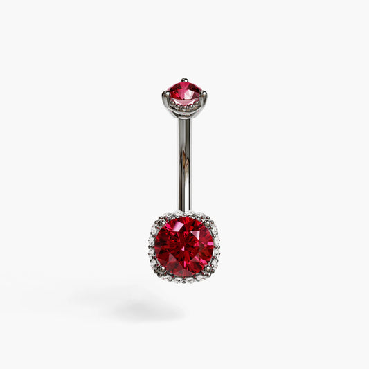 La Femme Cherry 1.1 ct. Belly Ring White Gold