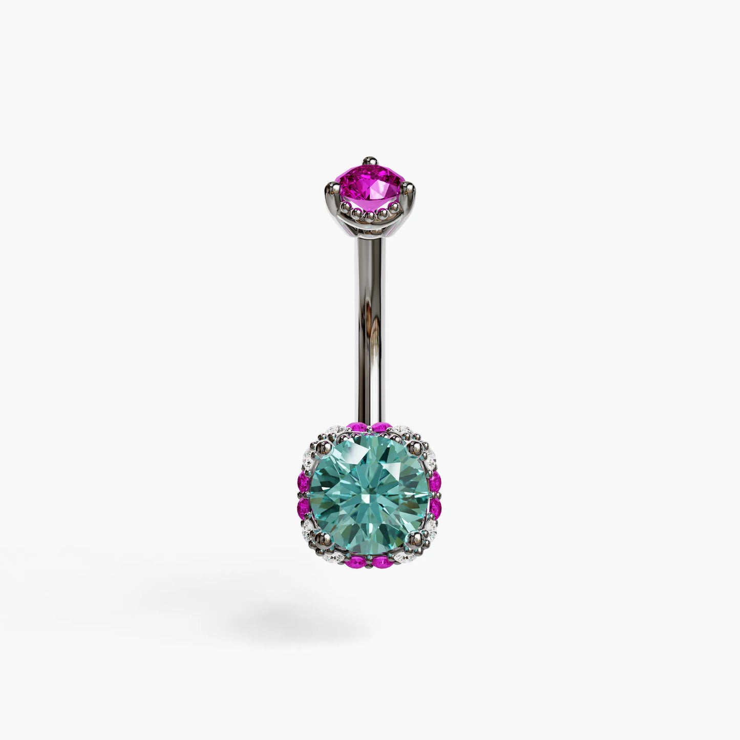 La Femme Azure Blush 1.1 ct. Belly Ring White Gold