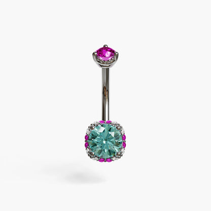 La Femme Azure Blush 1.1 ct. Belly Ring White Gold