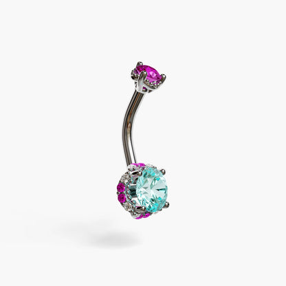 La Femme Azure Blush 1.1 ct. Belly Ring White Gold