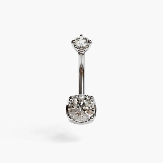 La Femme Orb 1.1 ct. Diamond Belly Ring White Gold