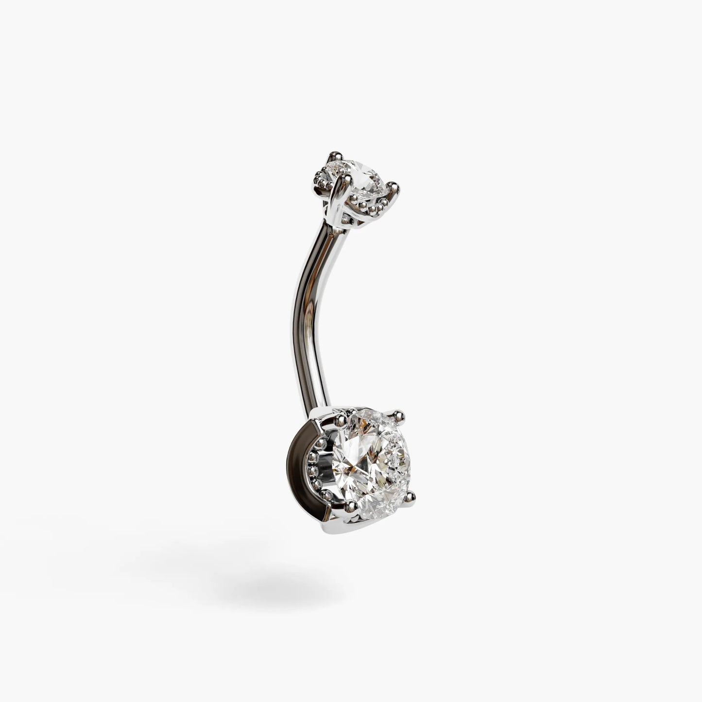 La Femme Orb 1.1 ct. Diamond Belly Ring White Gold