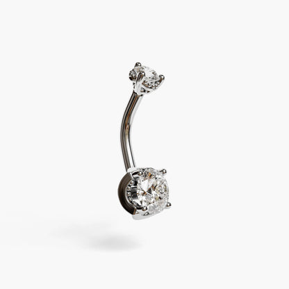 La Femme Orb 1.1 ct. Diamond Belly Ring White Gold