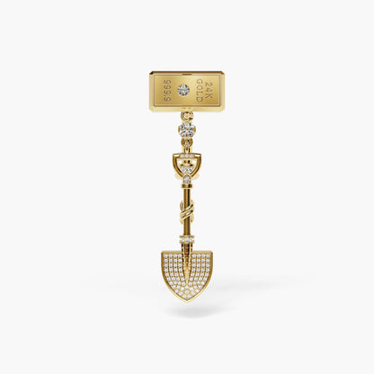 Gold Digger Lab Diamond Reverse Belly Ring, Yellow & Rose Gold