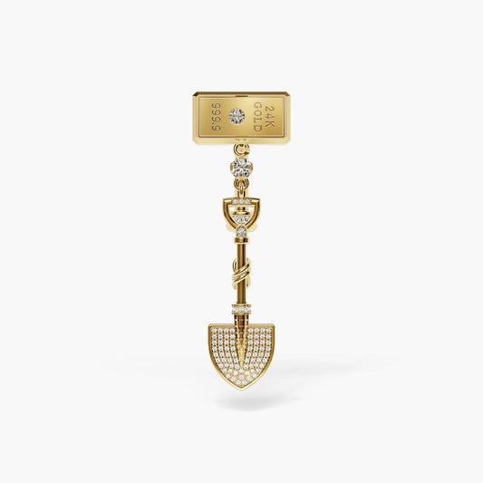 Gold Digger Lab Diamond Reverse Belly Ring, Yellow & Rose Gold
