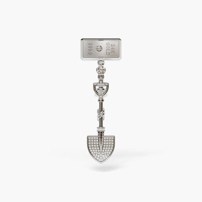 Gold Digger Lab Diamond Reverse Belly Ring, White Gold & Platinum